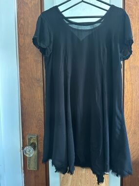 silence + noise Black Short-Sleeve Swing Dress